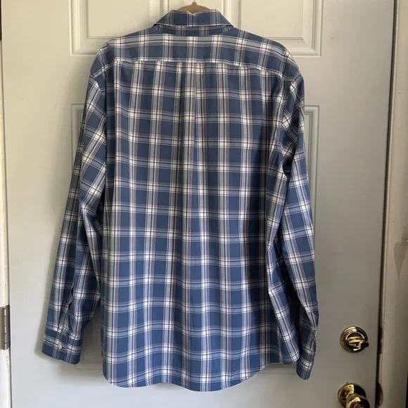 Men's Vineyard Vines Blue Plaid Slim Fit Tucker Shirt, Size XL - Picture 7 of 11